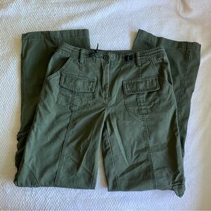 Brandy Melville Olive Green Cargo Pants with Front Flap Pockets